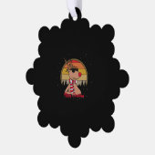 ルドルフ赤鼻トナカイヴィンテージサンセットクリスマス オーナメントカード (左)