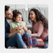 ルドルフ雪の写真メタルスクエアオーナメント メタルオーナメント (裏面)