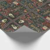 ルドルフ霜の降りたサンタイエスメリークリスマスキュート ラッピングペーパー (角)