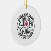 ルドルフ霜の降りた・クリスマスのように輝くように踊る セラミックオーナメント (右)