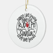 ルドルフ霜の降りた・クリスマスのように輝くように踊る セラミックオーナメント (左)