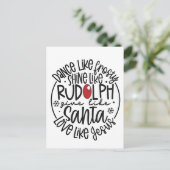 ルドルフ霜の降りた・クリスマスのように輝くように踊る 案内ポストカード (スタンド正面)