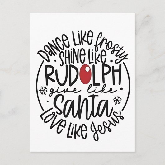ルドルフ霜の降りた・クリスマスのように輝くように踊る 案内ポストカード (正面)