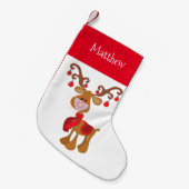 ルドルフ顔マスク2020 スモールクリスマスストッキング (正面 (吊り時))