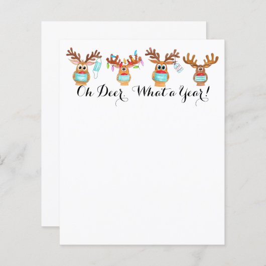 ルドルフ顔仮面トナカイのクリスマスレター (正面/裏面)