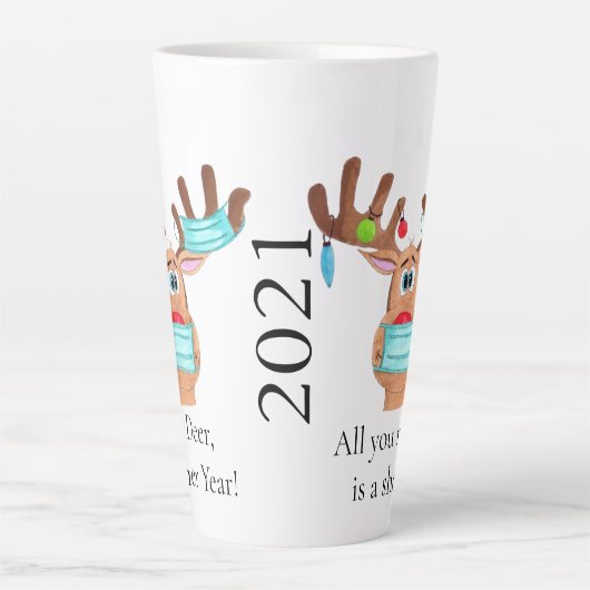 ルドルフ顔仮面トナカイラテマグカップ カフェラテマグ (正面)