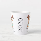 ルドルフ顔仮面トナカイ カフェラテマグ (正面)