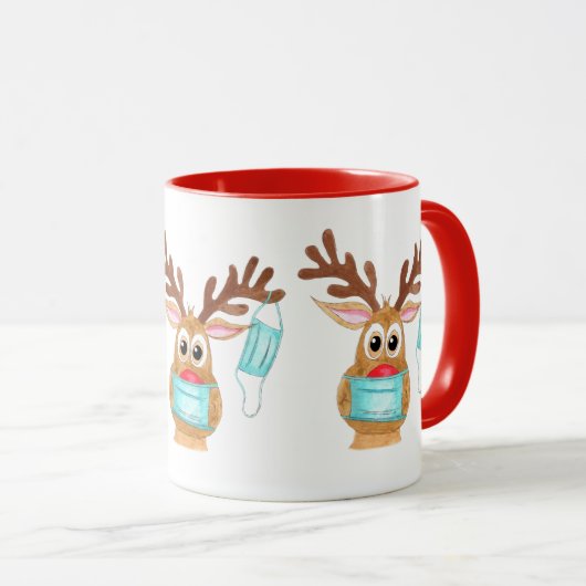 ルドルフ顔仮面トナカイ マグカップ (正面右)