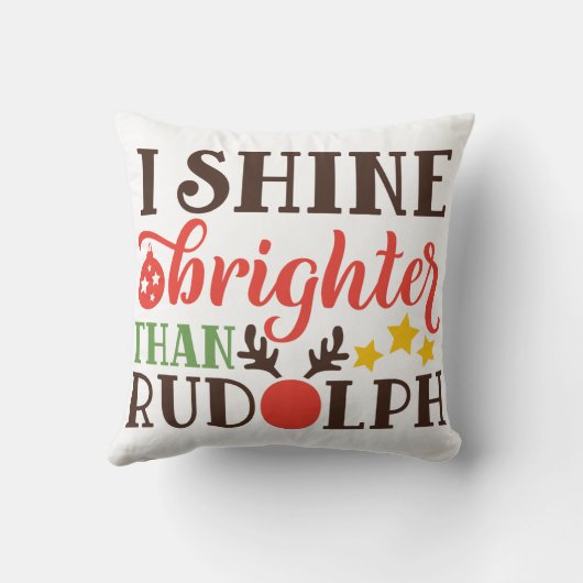 ルドルフ・クリスマス・ピローより明るく輝く クッション (裏面)