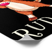 ルドルフ サンタのトナカイ ファミリーお揃いコーデ チャ ポスター (角)