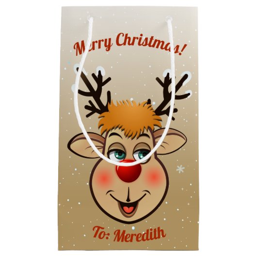 ルドルフ – サンタの赤鼻トナカイ スモールペーパーバッグ (正面)