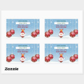 ルドルフ・サンタクロース子供へからのかわいい贈り物 長方形シール (シート)