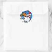 ルドルフ – サンタステッカーに出会った ラウンドシール (バッグ)