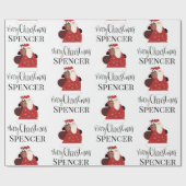 ルドルフ&サンタパーソナライズされた ラッピングペーパー (フラット)