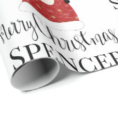 ルドルフ&サンタパーソナライズされた ラッピングペーパー (ロールコーナー)