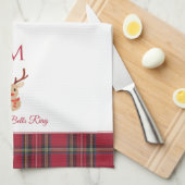 ルドルフ・ザ・トナカイカスタムア・モノグラム・クリスマス キッチンタオル (四つ折り)