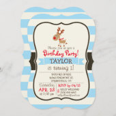 ルドルフ・ザ・レッド・ノーズド・レイン・ディアー; ブルー・ストライプ 招待状 (正面/裏面)