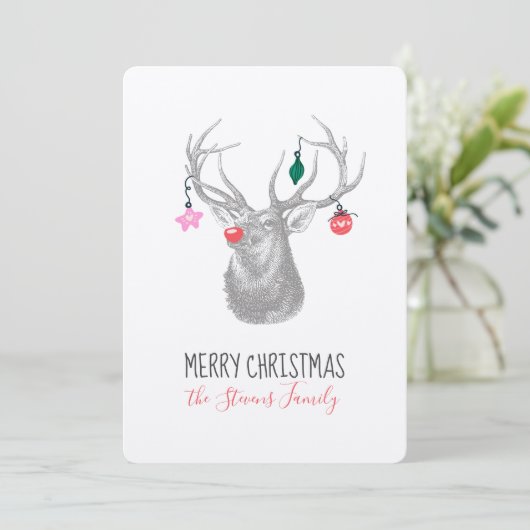 ルドルフ・トナカイ・メリークリスマス シーズンカード (スタンド正面)