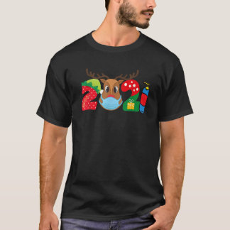 ルドルフ マスク 面白い 男の子 キッズ ファミリー クリスマス 2021 Tシャツ