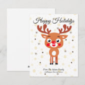 ルドルフ レッドノーズ リンディア フラット ホリデー カード (正面/裏面)