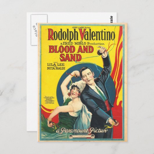 ルドルフ・ヴァレンティーノ血サンドポスター ポストカード (正面/裏面)