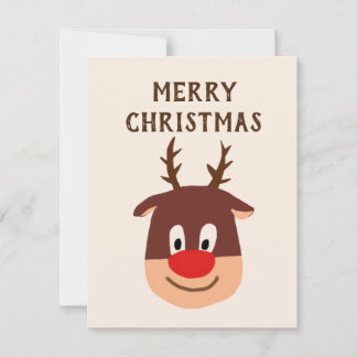 ルドルフ 赤い鼻のトナカイ ピンクのクリスマスカード シーズンカード
