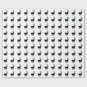 ルドルフ – 黒 ラッピングペーパー (フラット)