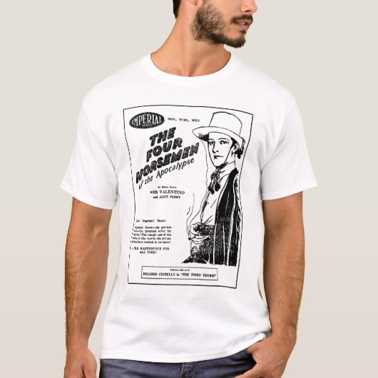 ルドルフValentinoの1927年のヴィンテージ映画広告のTシャツ Tシャツ (正面)