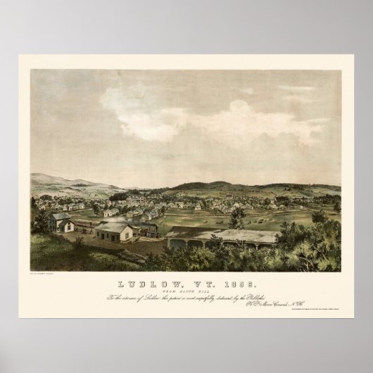 ルドローVTパノラママップ – 1859 ポスター (正面)