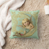 ルナの天使の装飾用クッション、ヴィンテージのカスタムの芸術 クッション (ブランケット)