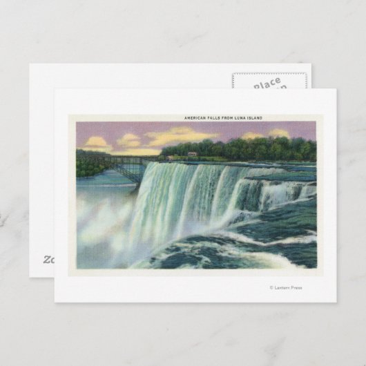 ルナアイランドビューオブアメリカ滝 ポストカード (正面/裏面)