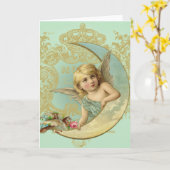 ルナエンジェルグリーティングカードカスタムヴィンテージアート。 カード (黄色い花)