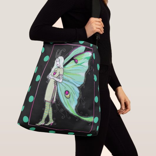 ルナガの妖精の水玉模様の十字の遺体袋 クロスボディバッグ (クローズアップ)