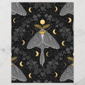 ルナガの蛾、月の相とツタのダマスクパターン (裏面)