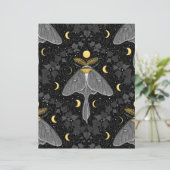 ルナガの蛾、月の相とツタのダマスクパターン (スタンド正面)