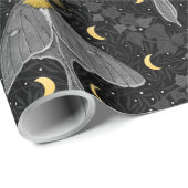 ルナガの蛾、月の相とツタのダマスクパターン ラッピングペーパー (ロールコーナー)