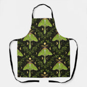 ルナガの蛾、月相とツタのダマスク2 エプロン (正面)