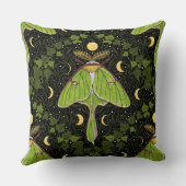 ルナガの蛾、月相とツタのダマスク2 クッション (裏面)