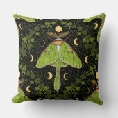 ルナガの蛾、月相とツタのダマスク2 クッション (正面)