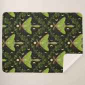 ルナガの蛾、月相とツタのダマスク2 シェルパブランケット (正面(横))