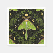 ルナガの蛾、月相とツタのダマスク2 スタンダードカクテルナプキン (正面)