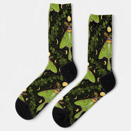 ルナガの蛾、月相とツタのダマスク2 ソックス