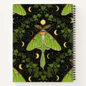 ルナガの蛾、月相とツタのダマスク2 ノートブック (裏面)