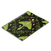 ルナガの蛾、月相とツタのダマスク2 ノートブック (左側)