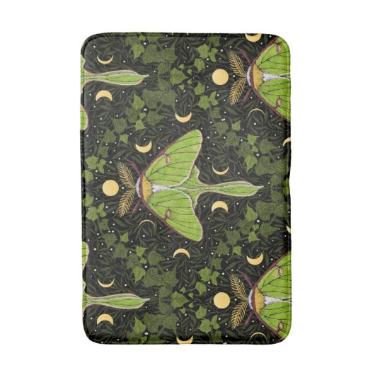 ルナガの蛾、月相とツタのダマスク2 バスマット (正面縦)