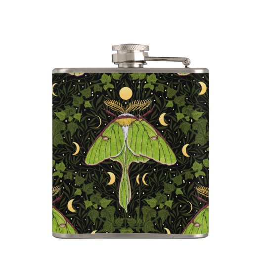 ルナガの蛾、月相とツタのダマスク2 フラスク (裏面)