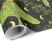 ルナガの蛾、月相とツタのダマスク2 ラッピングペーパー (ロールコーナー)