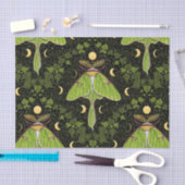 ルナガの蛾、月相とツタのダマスク2 薄葉紙 (クラフト)