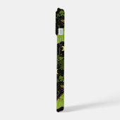 ルナガの蛾、月相とツタのダマスク2 iPhone 15ケース (左側面)