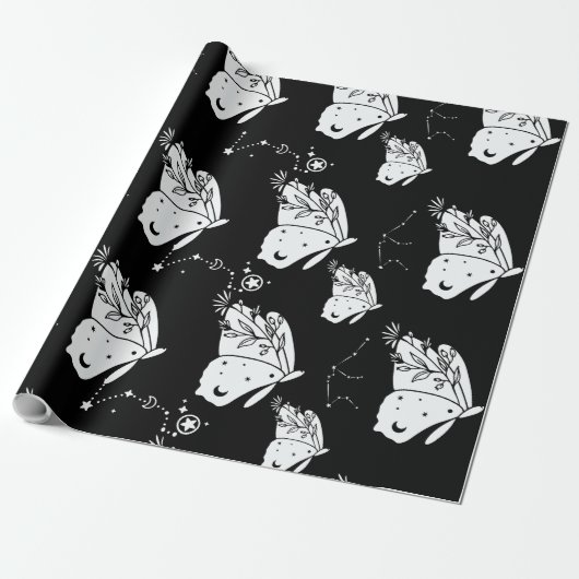 ルナガの蝶パターン ラッピングペーパー (アンロールド)